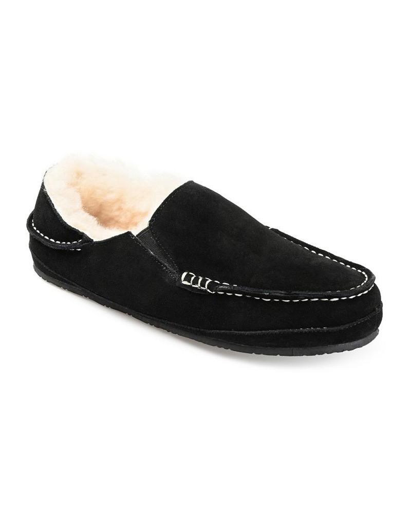 Men's Solace Fold-down Heel Moccasin Slippers Black $38.28 Shoes