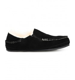 Men's Solace Fold-down Heel Moccasin Slippers Black $38.28 Shoes