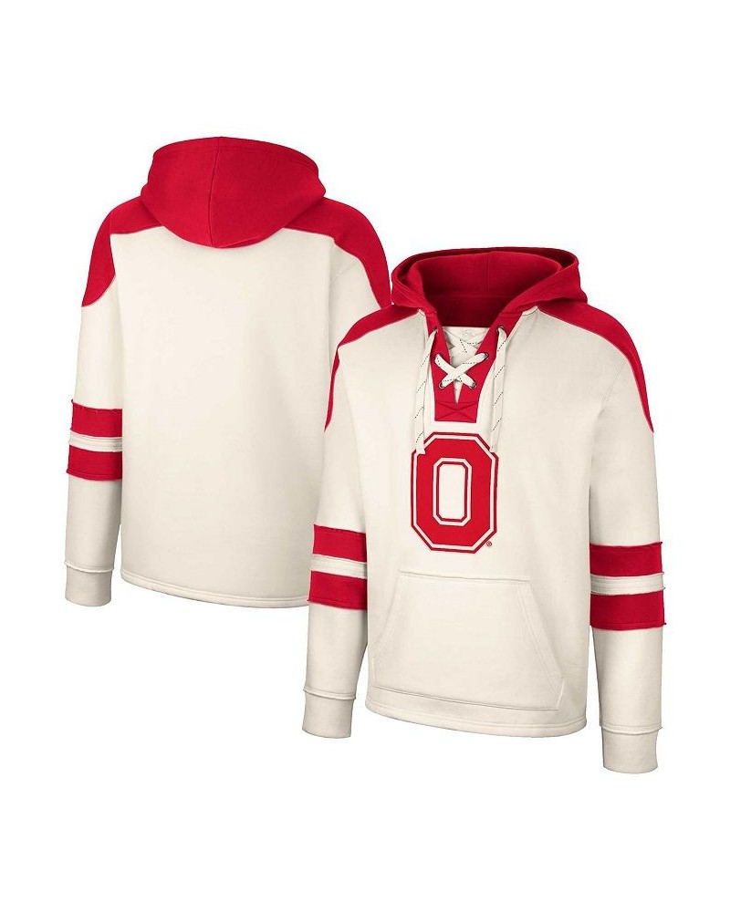 Men's Cream Ohio State Buckeyes Lace-Up 4.0 Vintage-Like Pullover Hoodie $33.00 Sweatshirt