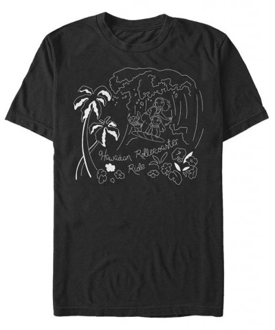 Men's Stitch Surf Line Art Short Sleeve T-Shirt Black $20.99 T-Shirts