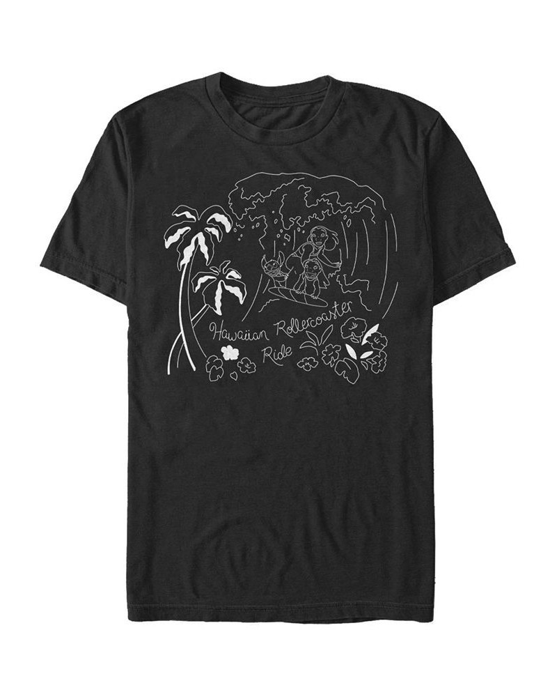 Men's Stitch Surf Line Art Short Sleeve T-Shirt Black $20.99 T-Shirts