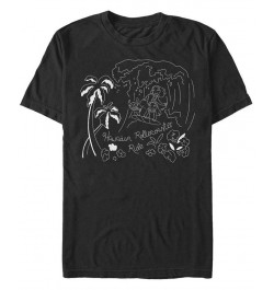 Men's Stitch Surf Line Art Short Sleeve T-Shirt Black $20.99 T-Shirts