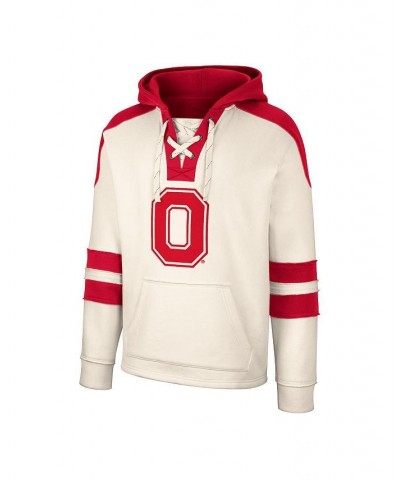 Men's Cream Ohio State Buckeyes Lace-Up 4.0 Vintage-Like Pullover Hoodie $33.00 Sweatshirt