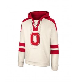 Men's Cream Ohio State Buckeyes Lace-Up 4.0 Vintage-Like Pullover Hoodie $33.00 Sweatshirt