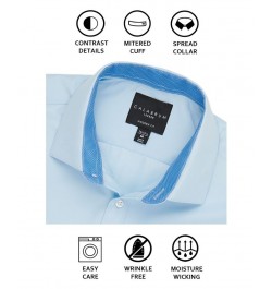 Men's Regular Fit Performance Wrinkle Free Dress Shirt PD01 $13.54 Dress Shirts