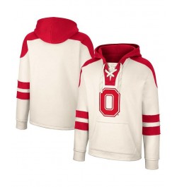 Men's Cream Ohio State Buckeyes Lace-Up 4.0 Vintage-Like Pullover Hoodie $33.00 Sweatshirt