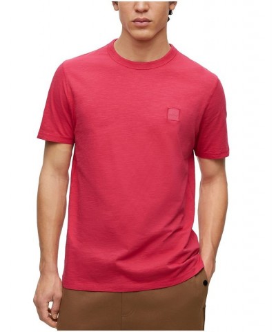 BOSS Men's Cotton-Jersey Regular-Fit Logo Patch T-shirt Pink $34.68 T-Shirts