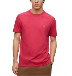 BOSS Men's Cotton-Jersey Regular-Fit Logo Patch T-shirt Pink $34.68 T-Shirts