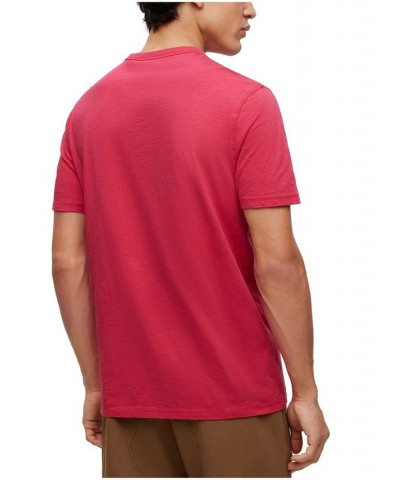 BOSS Men's Cotton-Jersey Regular-Fit Logo Patch T-shirt Pink $34.68 T-Shirts