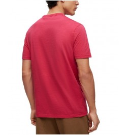 BOSS Men's Cotton-Jersey Regular-Fit Logo Patch T-shirt Pink $34.68 T-Shirts