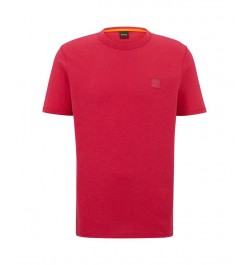 BOSS Men's Cotton-Jersey Regular-Fit Logo Patch T-shirt Pink $34.68 T-Shirts