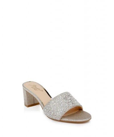 Women's Della Evening Slide Sandals Gold Glitter $55.47 Shoes