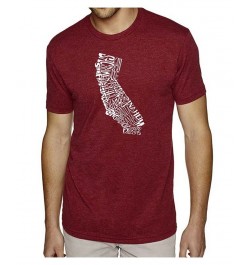 Men's Premium Word Art T-Shirt - California State Red $25.64 T-Shirts