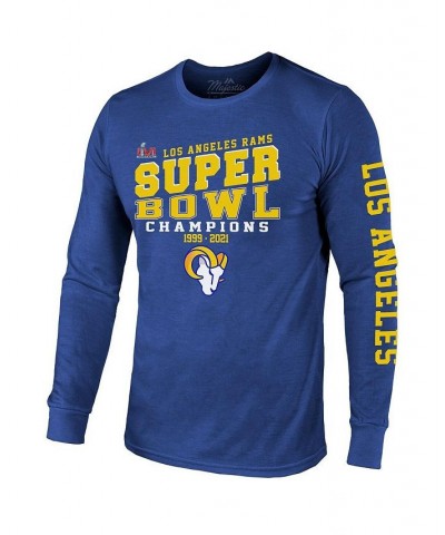 Men's Threads Royal Los Angeles Rams 2-Time Super Bowl Champions Loudmouth Long Sleeve T-shirt $26.21 T-Shirts