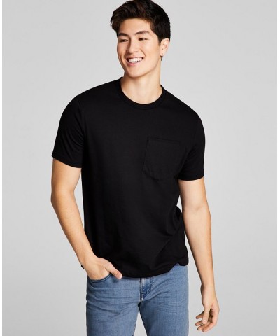 Men's Solid Pocket T-Shirt Black $11.56 T-Shirts