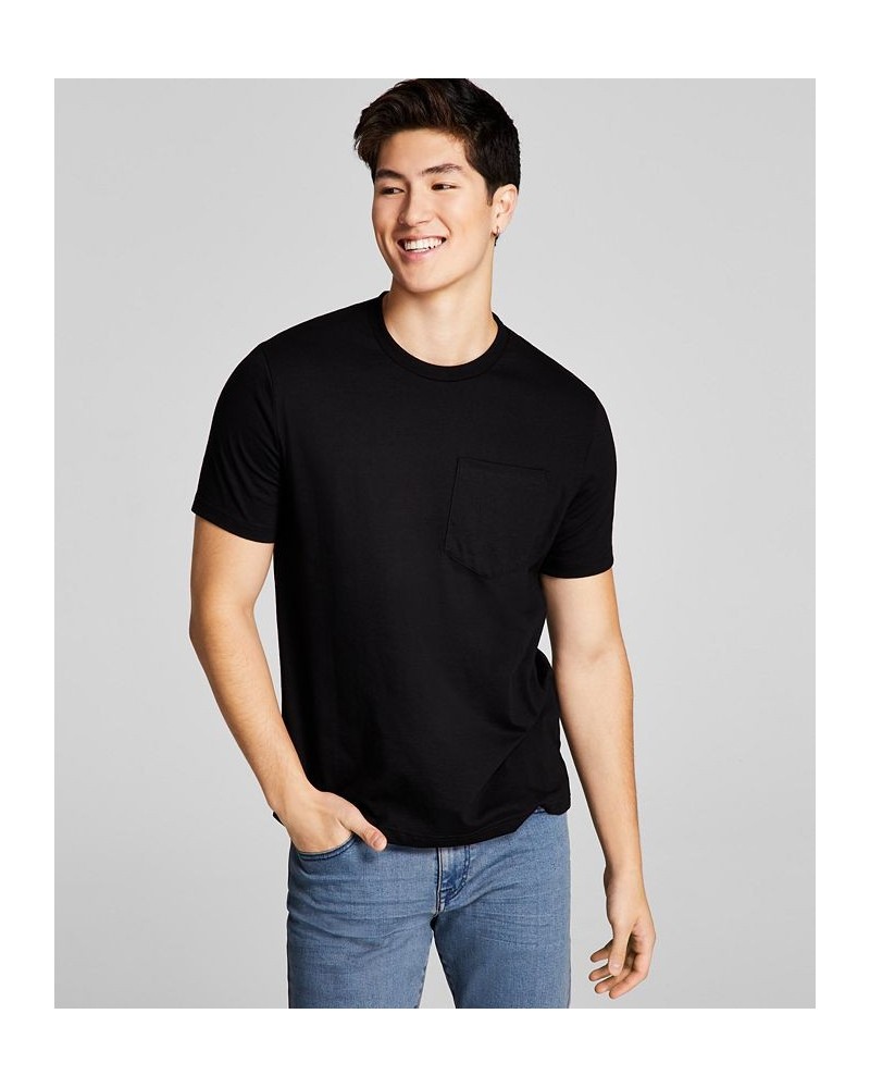 Men's Solid Pocket T-Shirt Black $11.56 T-Shirts