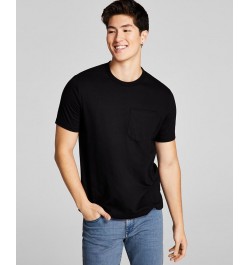 Men's Solid Pocket T-Shirt Black $11.56 T-Shirts