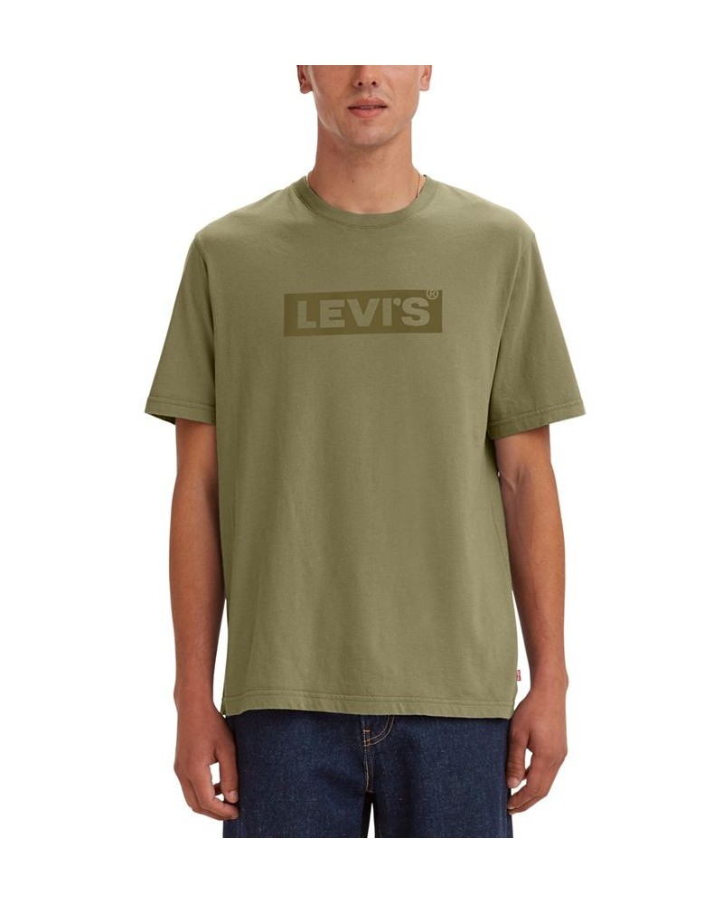 Men's Boxtab Logo Graphic Crewneck T-Shirt Green $14.96 T-Shirts