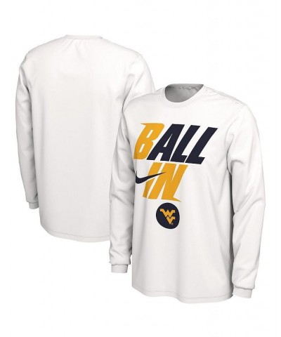 Men's White West Virginia Mountaineers Ball In Bench Long Sleeve T-shirt $27.49 T-Shirts