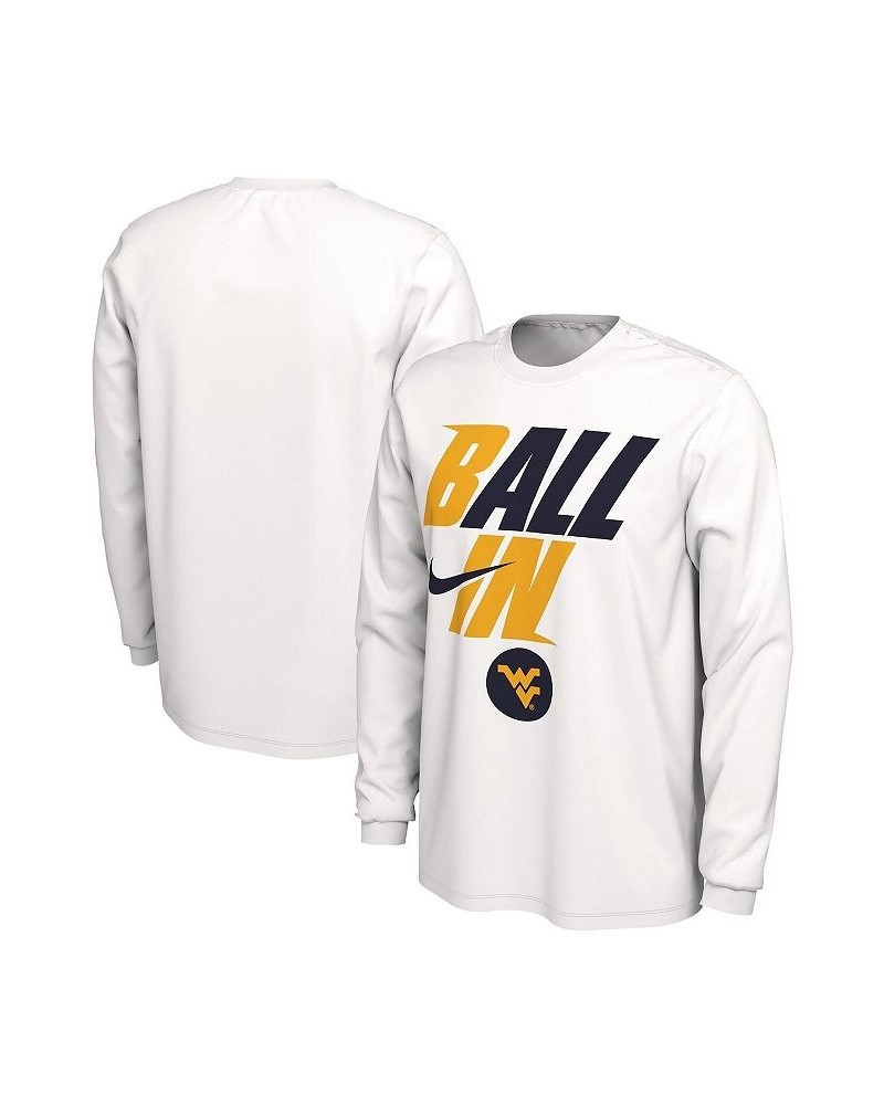 Men's White West Virginia Mountaineers Ball In Bench Long Sleeve T-shirt $27.49 T-Shirts