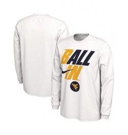 Men's White West Virginia Mountaineers Ball In Bench Long Sleeve T-shirt $27.49 T-Shirts