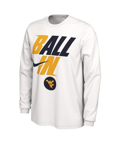 Men's White West Virginia Mountaineers Ball In Bench Long Sleeve T-shirt $27.49 T-Shirts