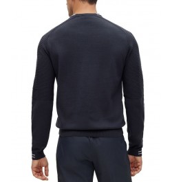 BOSS Men's Cotton Logo Tipping Regular-Fit Sweater Blue $86.48 Sweaters