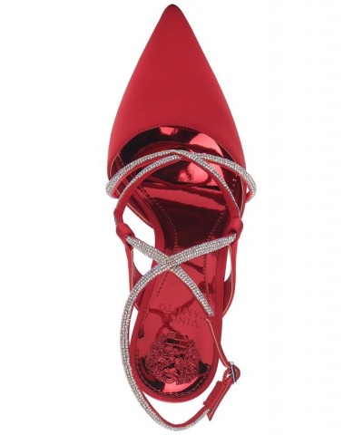 Women's Kadrya Rhinestone Evening Pumps Red $33.26 Shoes