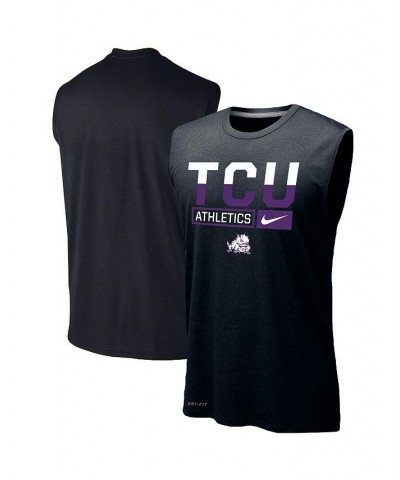 Men's Black TCU Horned Frogs Wordmark Drop Legend Performance Tank Top $26.49 T-Shirts