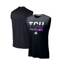 Men's Black TCU Horned Frogs Wordmark Drop Legend Performance Tank Top $26.49 T-Shirts