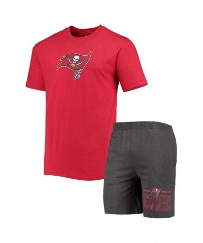 Men's Charcoal, Red Tampa Bay Buccaneers Meter T-shirt and Shorts Sleep Set $32.50 Pajama