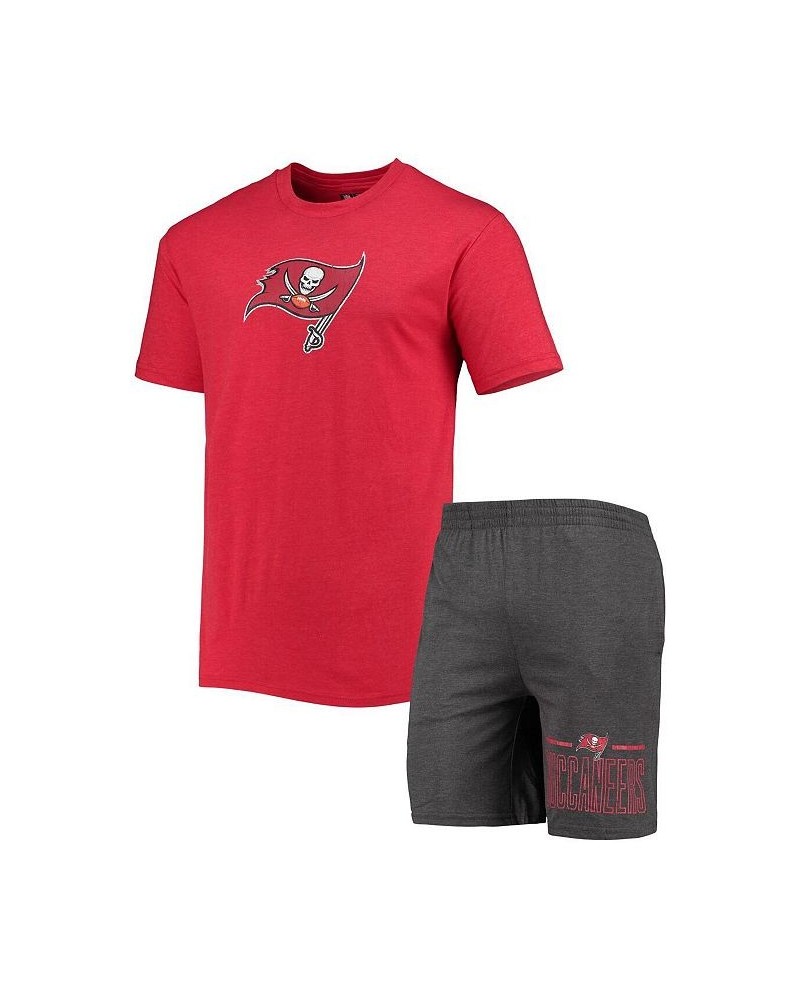 Men's Charcoal, Red Tampa Bay Buccaneers Meter T-shirt and Shorts Sleep Set $32.50 Pajama