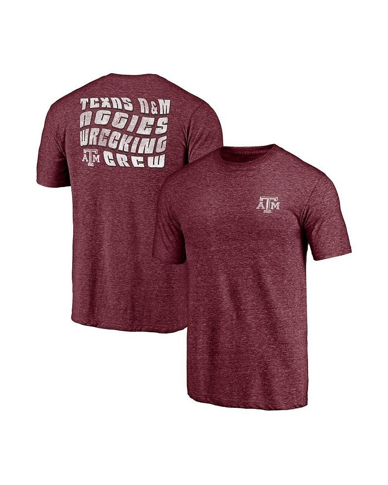 Men's Heathered Maroon Texas A M Aggies Wavy Tri-Blend T-shirt $19.19 T-Shirts