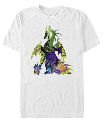 Disney Men's Sleeping Beauty Maleficent Dragon, Short Sleeve T-Shirt White $20.99 T-Shirts