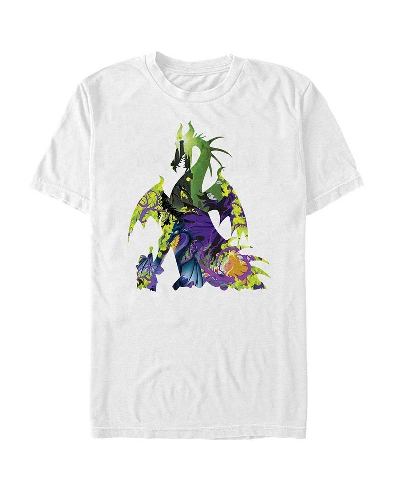 Disney Men's Sleeping Beauty Maleficent Dragon, Short Sleeve T-Shirt White $20.99 T-Shirts