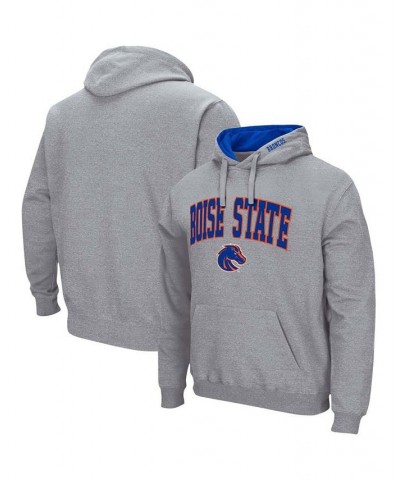 Men's Heathered Gray Boise State Broncos Arch Logo 3.0 Pullover Hoodie $22.09 Sweatshirt