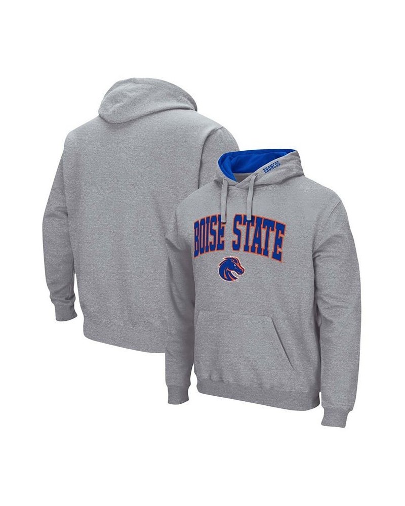 Men's Heathered Gray Boise State Broncos Arch Logo 3.0 Pullover Hoodie $22.09 Sweatshirt