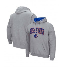 Men's Heathered Gray Boise State Broncos Arch Logo 3.0 Pullover Hoodie $22.09 Sweatshirt