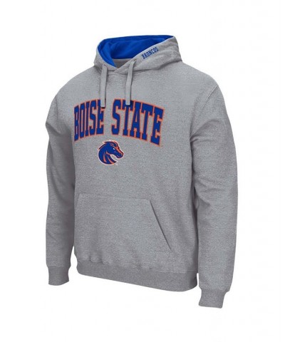 Men's Heathered Gray Boise State Broncos Arch Logo 3.0 Pullover Hoodie $22.09 Sweatshirt