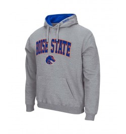 Men's Heathered Gray Boise State Broncos Arch Logo 3.0 Pullover Hoodie $22.09 Sweatshirt