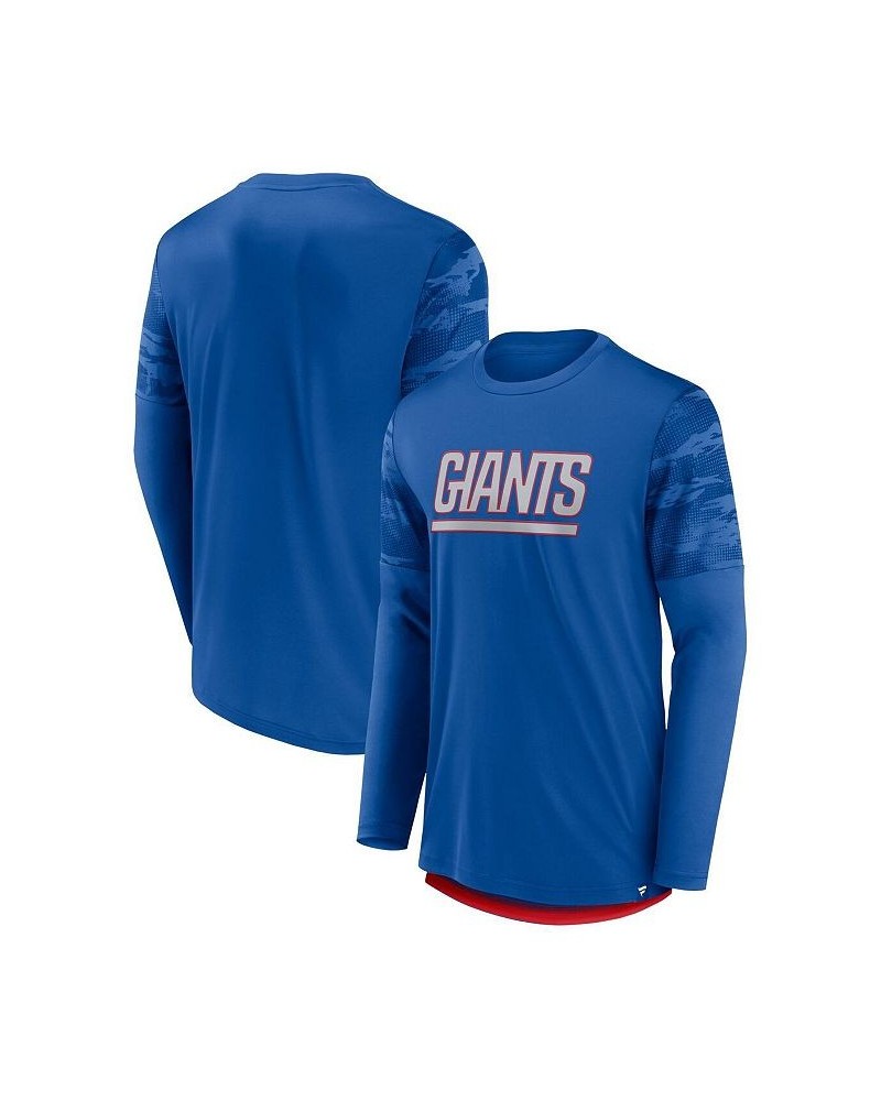 Men's Branded Royal, Red New York Giants Square Off Long Sleeve T-shirt $19.35 T-Shirts