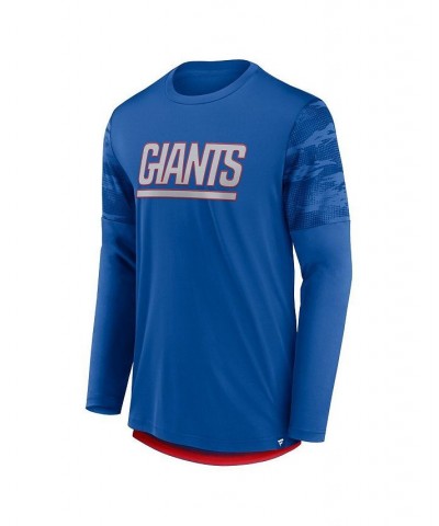 Men's Branded Royal, Red New York Giants Square Off Long Sleeve T-shirt $19.35 T-Shirts