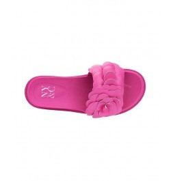 Camellia Flower Women's Slides Pink $21.82 Shoes