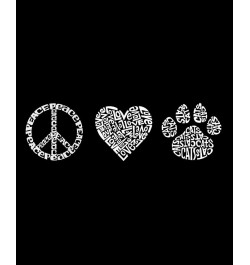 Men's Peace Love Cats Word Art Short Sleeve T-shirt Gray $17.84 T-Shirts