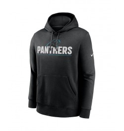 Men's Black Carolina Panthers Team Impact Club Pullover Hoodie $37.60 Sweatshirt