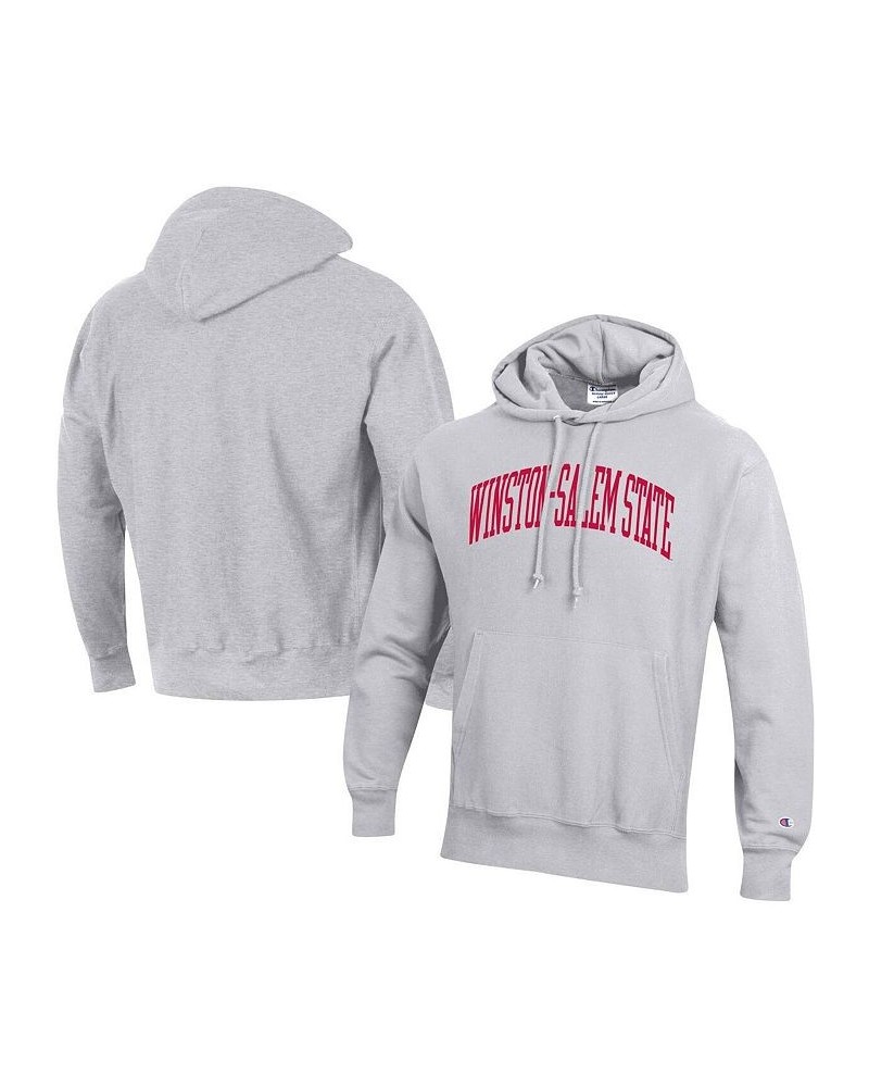 Men's Gray Winston-Salem State Rams Tall Arch Pullover Hoodie $42.75 Sweatshirt