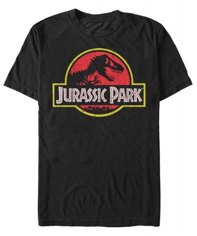 Men's Jurassic Park Classic Original Logo Short Sleeve T-shirt Black $18.89 T-Shirts