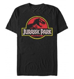 Men's Jurassic Park Classic Original Logo Short Sleeve T-shirt Black $18.89 T-Shirts