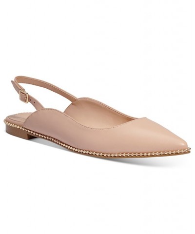 Women's Vae Studded Slingback Flats PD02 $75.20 Shoes