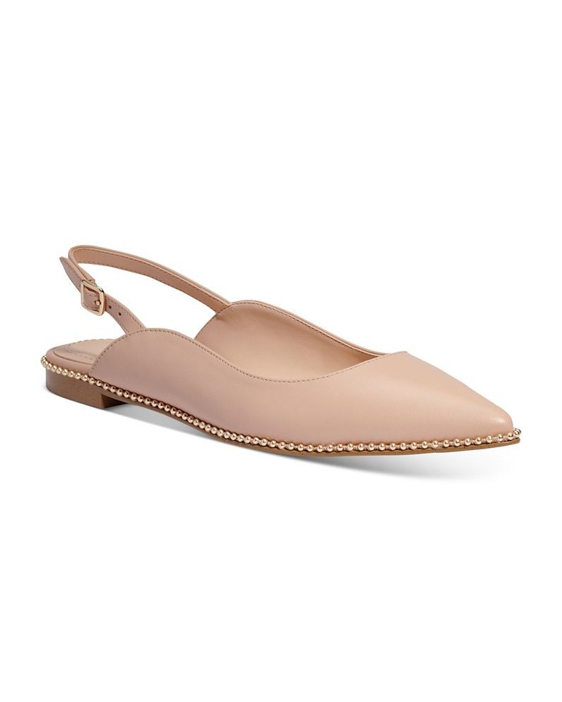 Women's Vae Studded Slingback Flats PD02 $75.20 Shoes